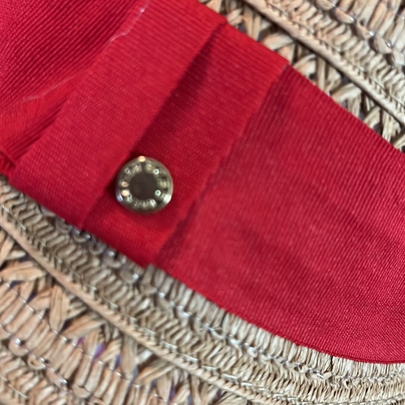 BCBG Generation sz OSFA Straw Hat 
Woven Fabric RED Ribbon Patriotic Trim $88NEW - Picture 13 of 15